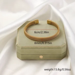 Minimal Solid Color Titanium Steel 18K Gold Plated Bangle