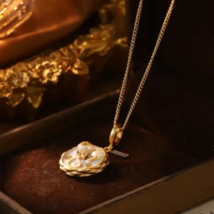 Freshwater Pearl Flower 18K Gold Plated Pendant Necklace