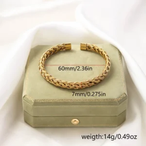 Casual Simple Solid Color Titanium Steel 18K Gold Plated Bangle